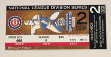Braves Cubs 2003 MLB Playoff NLDS Game 2 Ticket Stub John Smoltz Winning Pitcher
