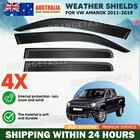 4X Weather Shield Weathershield Window Visor for VW Amarok 2011-2019 Dual Cab