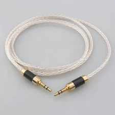 3.5mm to 3.5mm Stereo Male 6N OCC Silver Plated 8 Cores HiFi Audio AUX Cable