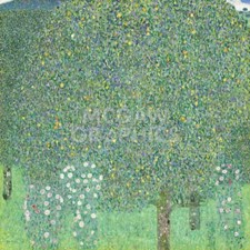 Rosebushes Under the Trees 1905, Gustav Klimt, Wall Decor Art Print 14" x 11"