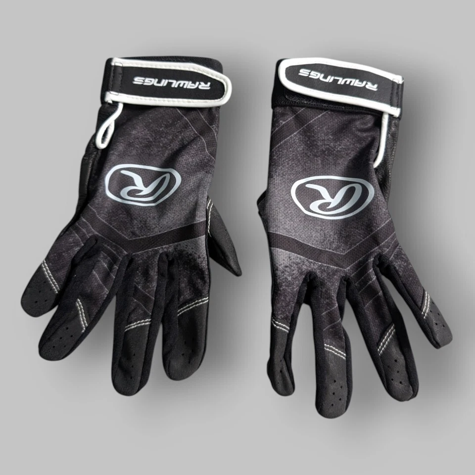 Guantes de bateo juveniles Rawlings negros talla L Foto 4 de 4