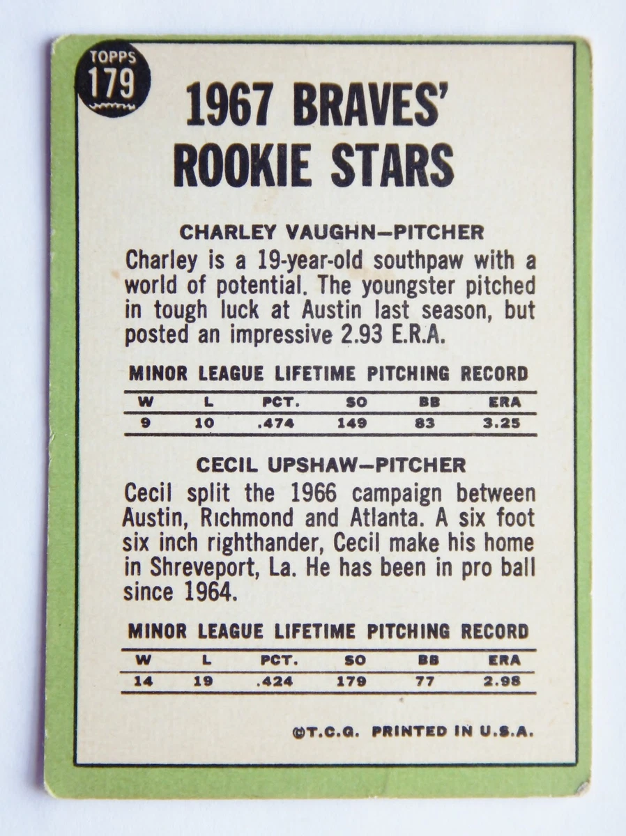 1967 Rookie Stars #179 Topps 1967 Baseball Card (Atlanta Braves) G | eBay
