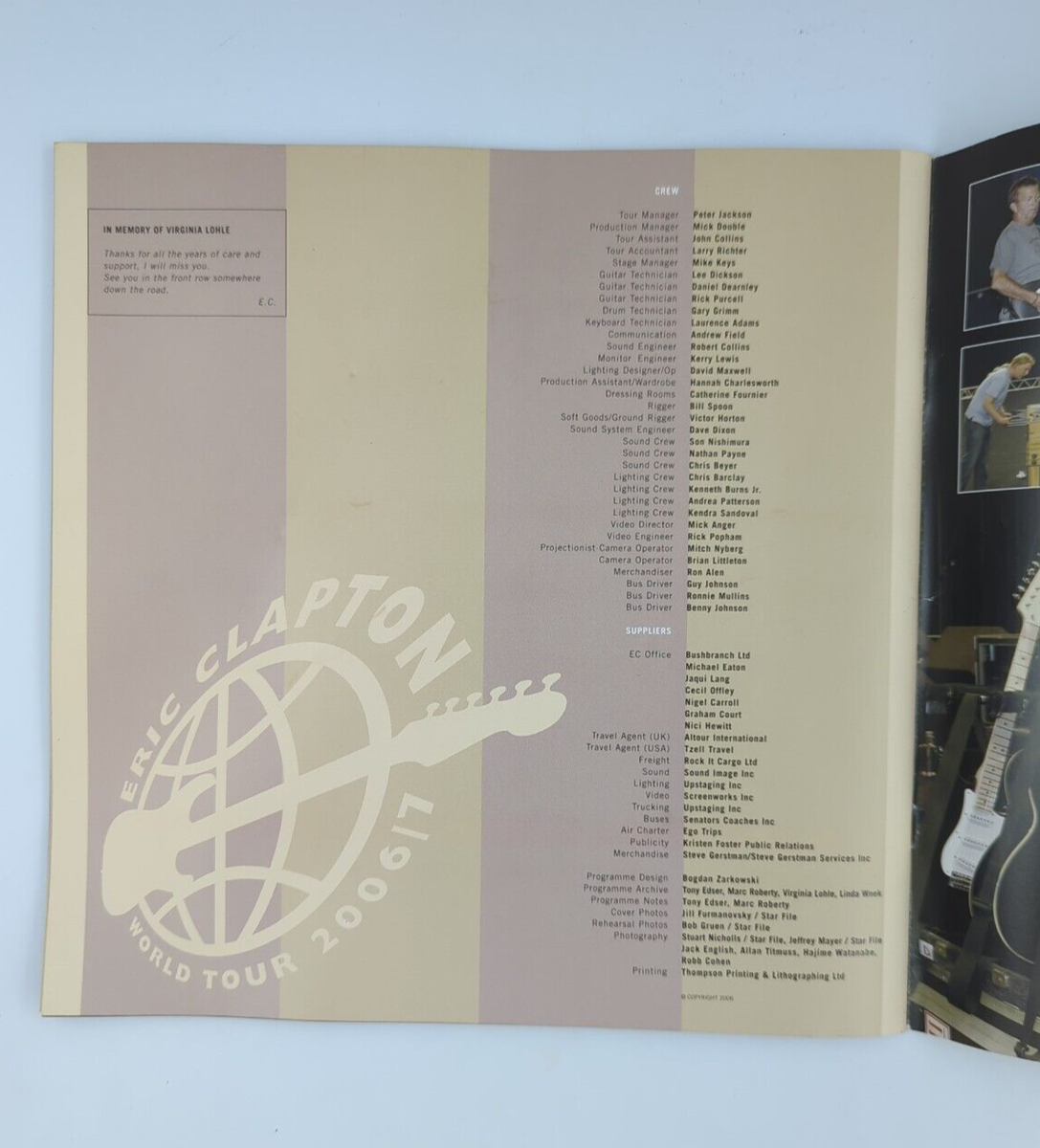 Eric Clapton Word Tour 2006/7 Tour Booklet Official Tour Guide | eBay