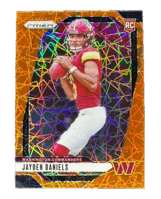 2024 Panini Prizm Orange Lazer Velocity Jayden Daniels RC Commanders #347