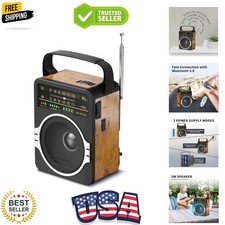 Portable AM FM Radio, Bluetooth 5.0 Radios 5 Watts Loud Speaker,FM Radio Buil...