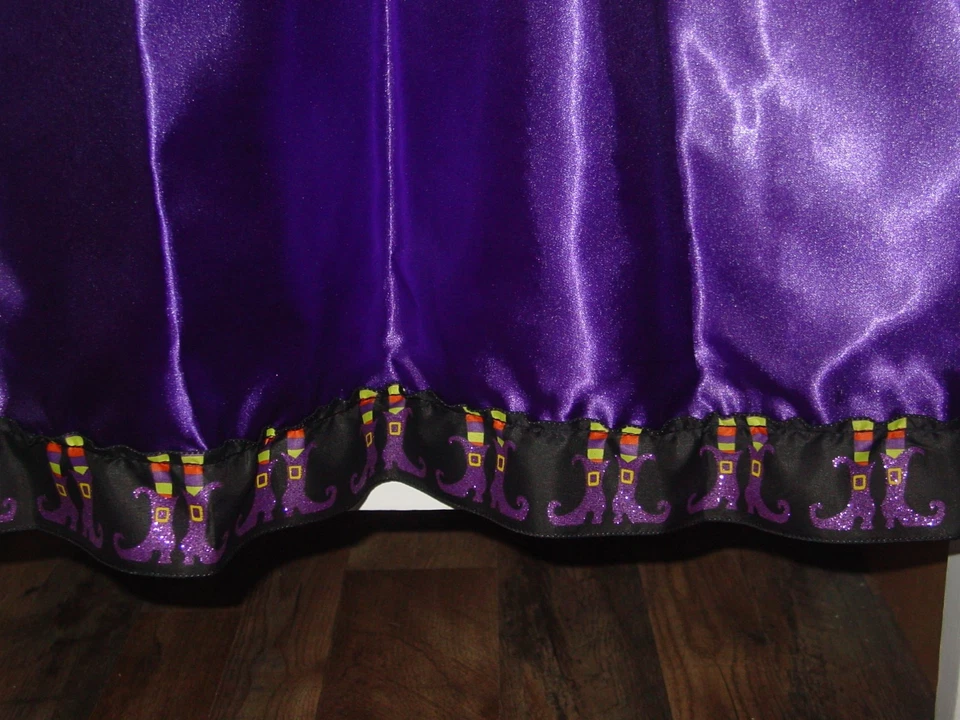 万圣节紫色缎面半滑女巫腿装饰 27 英寸 - 48 英寸 Sissy-XXL 1X 2X 全新 — 第 4/4 张图片