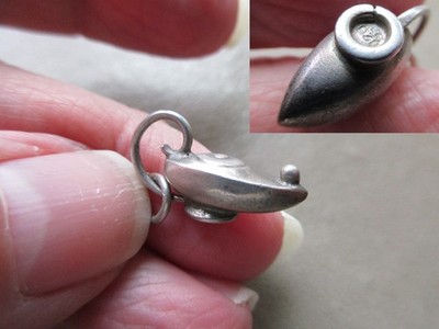 ANTIQUE VINTAGE DANISH 930 STERLING SILVER WKR MAGIC GENIE LAMP CHARM PENDANT