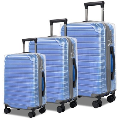 Durable 3-Piece TSA Approved Luggage Cover Set for 20-28 inch Travel Suitcases