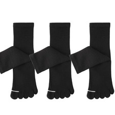 3 Pairs Women Girls Five Finger Toe Socks Casual Sports Preppy Style Students