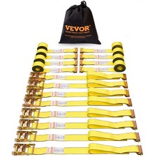 Vevor 8 Pack Ratchet Tie Down Straps 5208 Lbs 2 X 15 Heavy Duty For Cargo