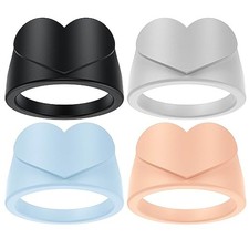 4PCS Heart-Shaped Silicone Ring Covers for Oura Ring Protector, Gym-Ready 5