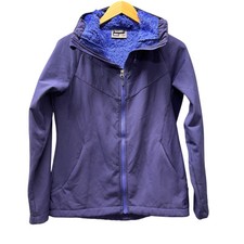 REI Jacket Womens Medium Purple Full Zip Shaggy Fleece Lined Hooded Full Zip