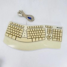 Vintage Microsoft Keyboard Natural Ergonomic PS/2 X04-58552 E06401PS2DEL