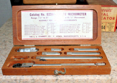 Starrett No. 823A - Inside Micrometer 1 1/2'' to 8''