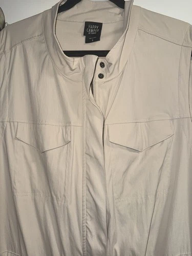 Happy Camper by Torrid unisex Beige Utility Vest  Full Zip/Buttons Sz 5X image 3