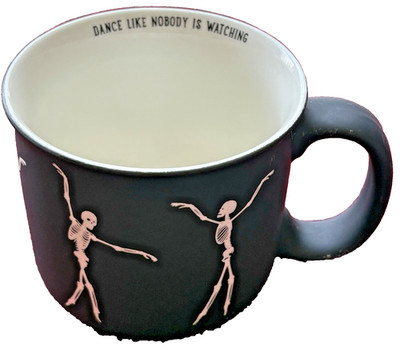 Eccolo Mug Skeletons Dance Like Nobody Is Watching Soft Touch Matte Black Cup