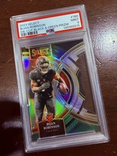 2023 Select Premier Level Bijan Robinson #180 Black & Green Prizm Die-Cut PSA 9