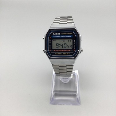 Casio 3298 A168 Illuminator Watch Mens 35mm Silver Tone Digital