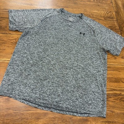Under Armour The Tech Tee Men's L Heather Black  Short Sleeve T-Shirt - EUC