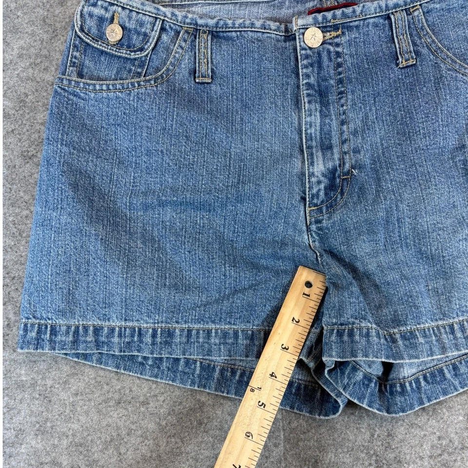 Y2K B. Pantalones cortos cargo Equipment Jeans para mujer 13/14 azul denim ropa de trabajo utilitaria Foto 2 de 4