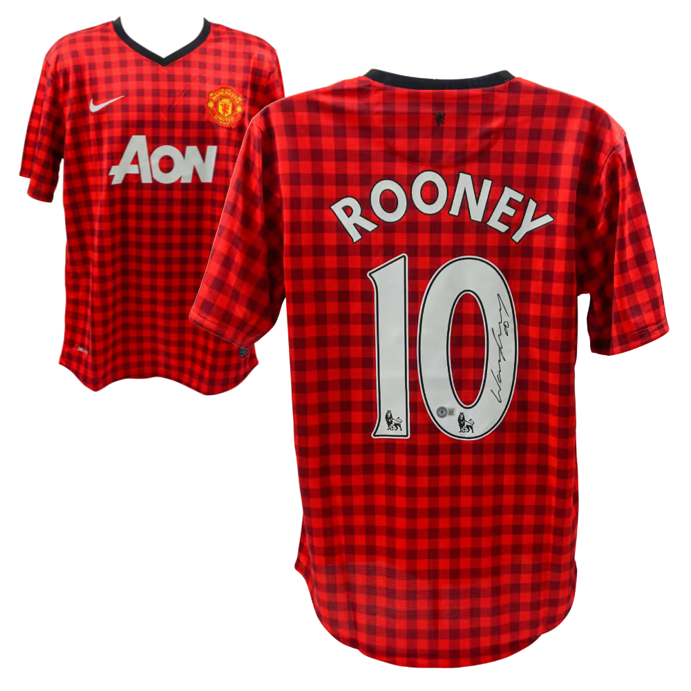 Wayne Rooney Signed Manchester United Home Soccer Jersey #10 with