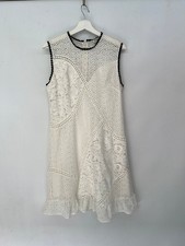 Whistles White Lace Crochet A Line Dress Ruffled Hem Occassion Size 14 2515