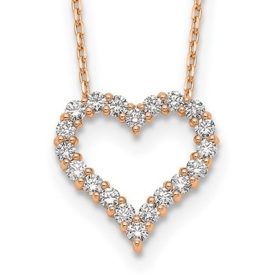 True Origin 14K Rose Gold 1 carat Lab Grown Diamond VS+ F+ Complete 18 inch