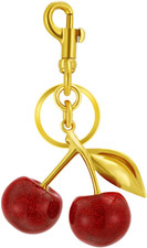 Cherry Bag Charm, Purse Charms Keychain with Key Ring and Clip, Glitter Charms A