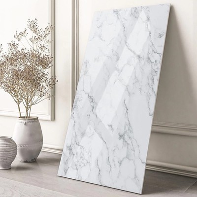 Bianco Marble Vinyl Wall Tile Peel & Stick Floor 20Pc 12x24'' Self Adhesive Panel