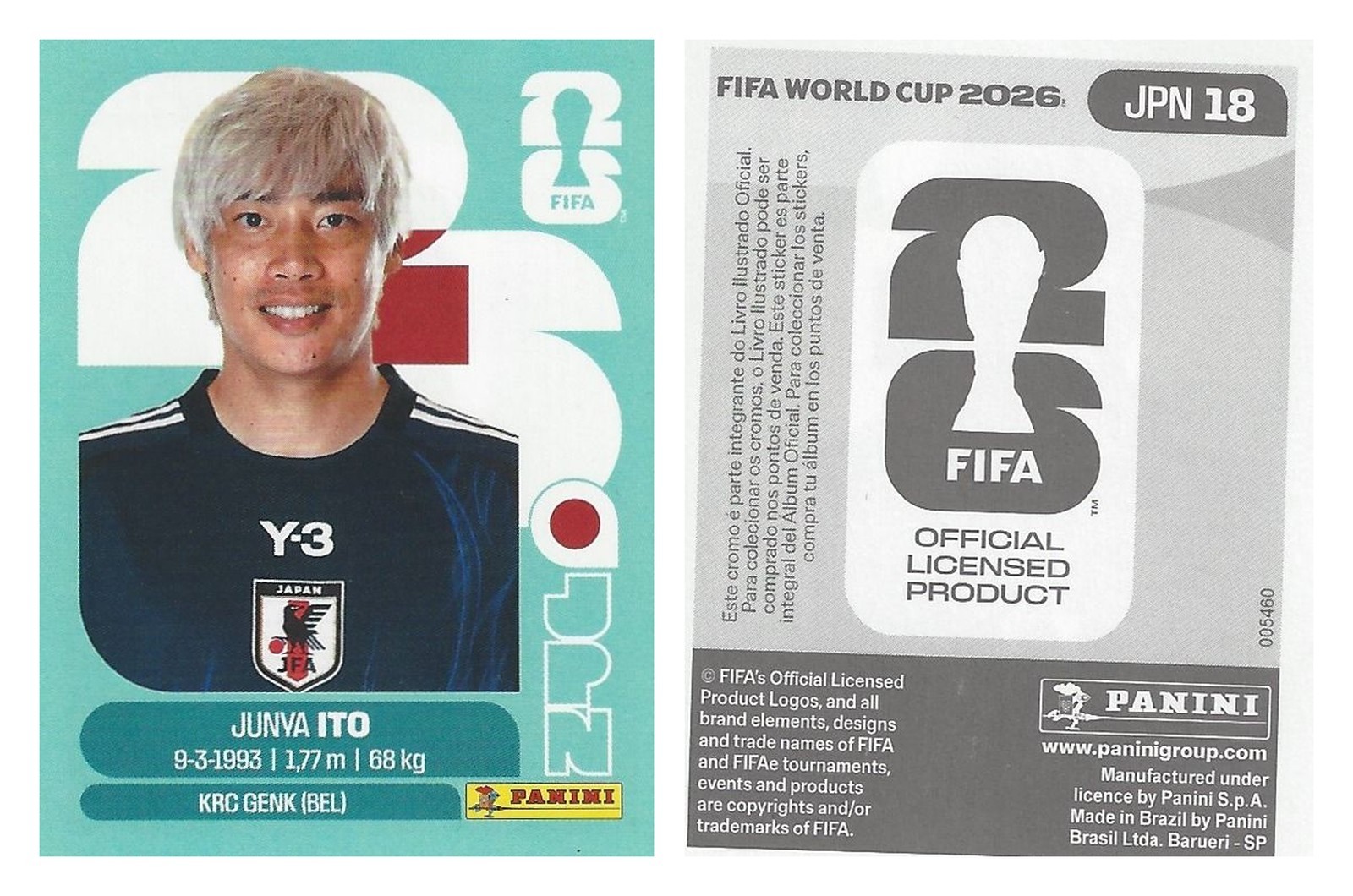 2026 Panini FIFA World Cup JPN18 Junva Ito Japan Sticker, LATAM