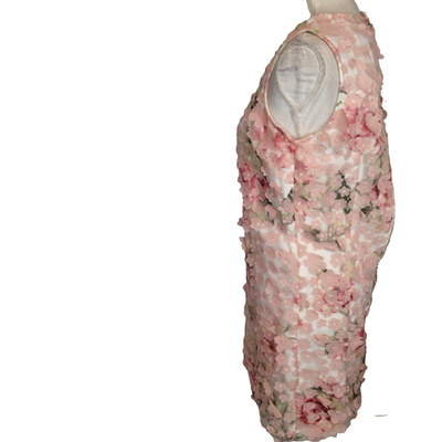 Karl Lagerfeld Pink White Flower Appliqu 3D Sleeveless Dress SZ 4 | eBay