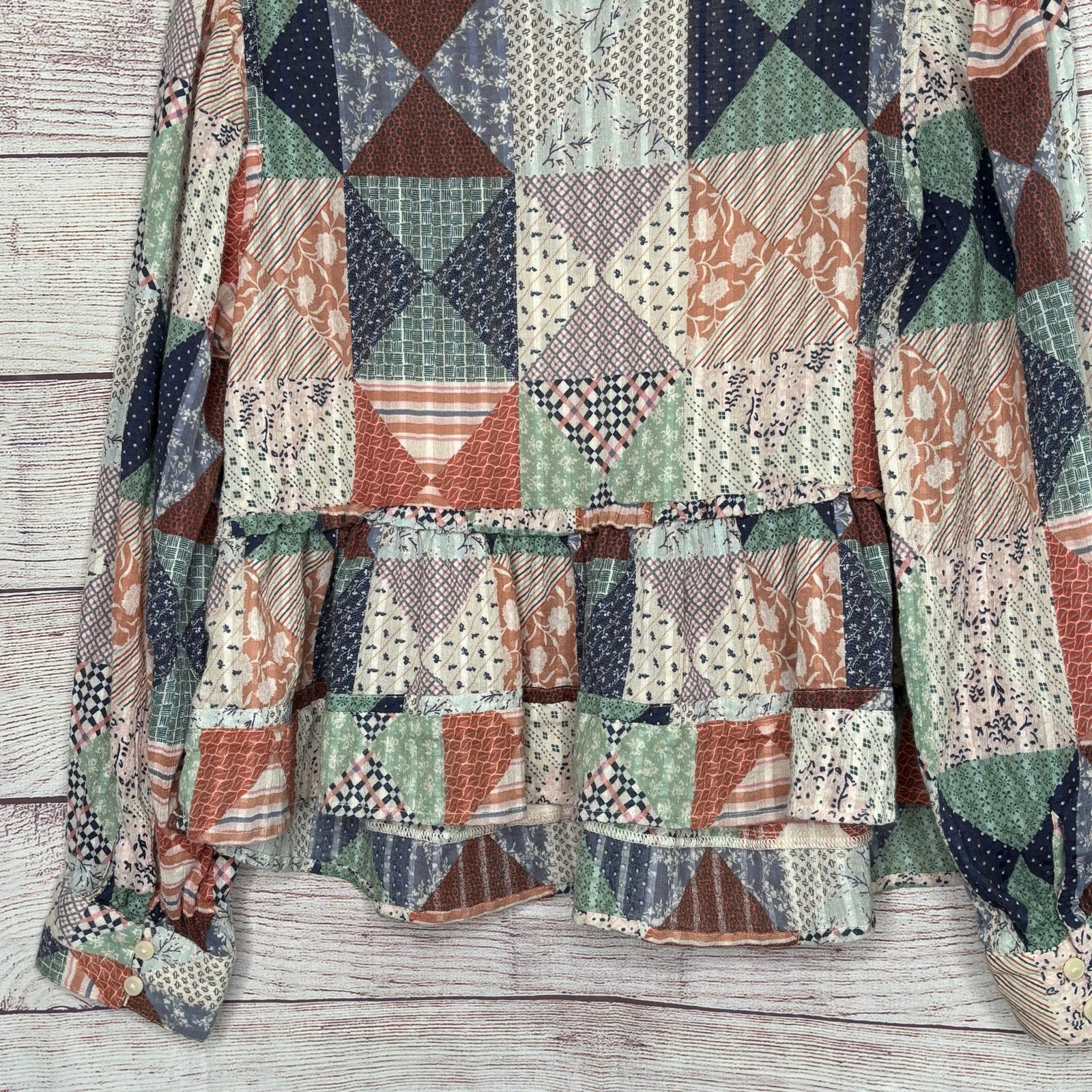 American Eagle Boho Patchwork Prairie Babydoll Cr… - image 3