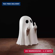 Halloween Ghost Figurine Funny Spooky Middle Finger Statue Halloween Table Decor