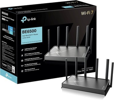 TP-Link Archer BE400 Wi-Fi 7 Router Dual-Band BE6500, 2×2,5G-Ports Neu