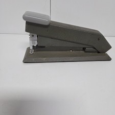 Bostitch B5B Stapler Mid Century Desktop Vintage Metal Gray Heavy Duty Works