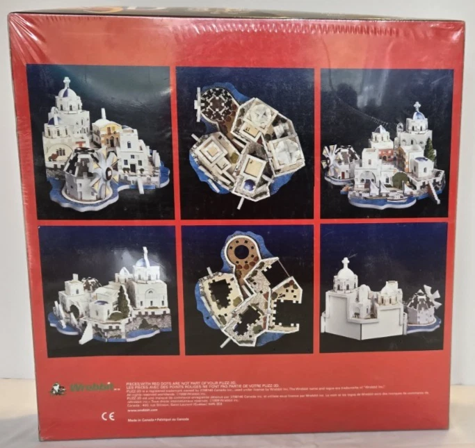 Puzz 3D Greek Village By Wrebbit NIB 246 Pieces Average SEALED Gift Puzzle 1999 - Image 3 of 4