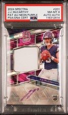2024 PANINI SPECTRA #201 JJ MCCARTHY 21/30 PSA 8 DNA AUTO AUTHENTIC