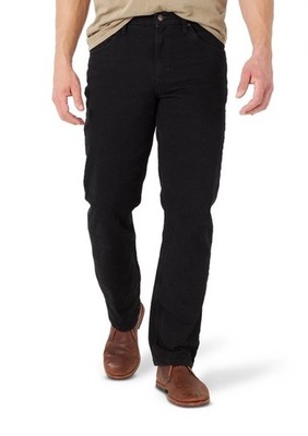 New Men s Wrangler Five Star Heritage Relaxed Fit Stretch Black Size 46x30