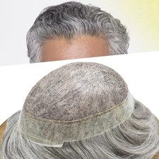 Mens Human Hair Replacement system French Lace Toupee Hair Piece Men Wig Units
