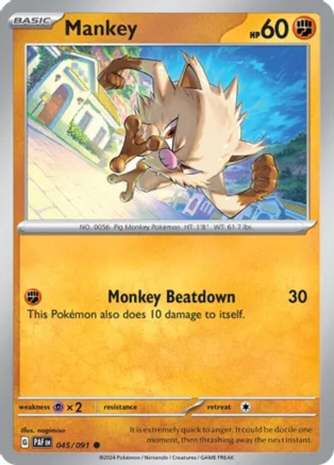 Mankey - 045/091 - Common - Near Mint