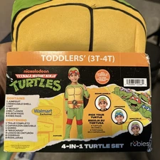 Halloween Costume Boy Toddler 3t-4t TMNT Turtles 4 In 1 Turtle Set New