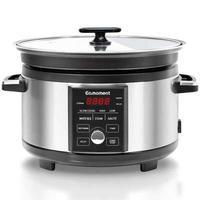 Slow Cooker With Timer, Aluminum Alloy Non Stick Liner, 5.5 Quart 