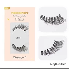 Set of Five pairs of natural-looking 100% human hair false black eyelashes #HM03
