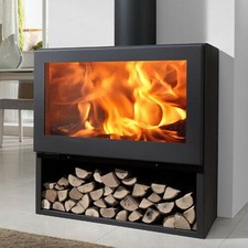 Fenix Wood Burning Multi-fuel Contemporary Stove with Log Storage