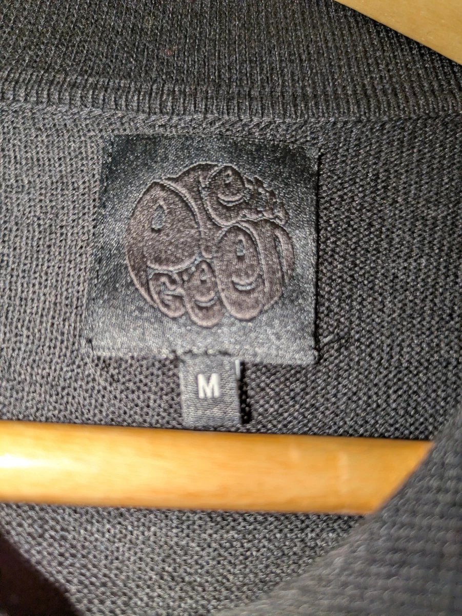 Pretty Green Polo De Punto Premium Verde Precioso Patrón Negro Borde Talla M