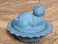 Mosser Georgia Blue Satin #235 Mini Cat On Nest Basket (Covered Salt)