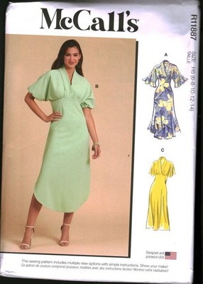 11887 UNCUT McCalls SEWING Pattern Misses Dress Sleeve Hemline Variations OOP