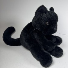 Folkmanis Plush Black Kitten Cat Hand Puppet 8" Hands Feet Connect Stuffed Toy