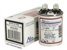 5 MFD x 370 / 440 VAC ROUND Run Capacitor AmRad USA2204 - Made in the USA