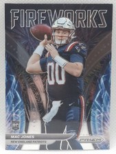 2021 Panini Prizm Fireworks Mac Jones RC Rookie Card #F-25. rookie card picture